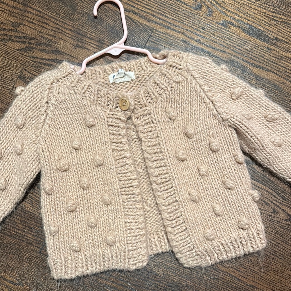 Cream Bobble Knit Cardigan Jacket